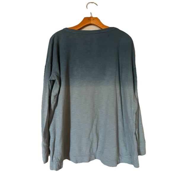 J‎ Jill Fit Relaxed Fit Cotton Gray Blue Pullover Long Sleeve Lounge Top Women S - Picture 3 of 8